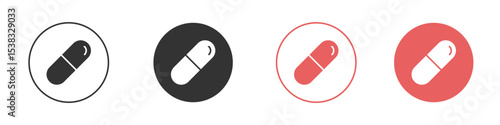 Capsules icon simple flat graphic illustration.