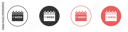 Calendar week icon simple flat graphic illustration.