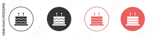 Cake icon simple flat graphic illustration.