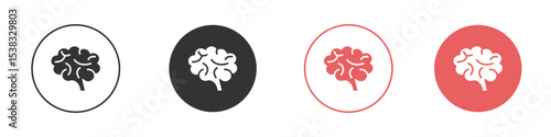 Brain icon simple flat graphic illustration.