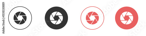 Aperture icon simple flat graphic illustration.