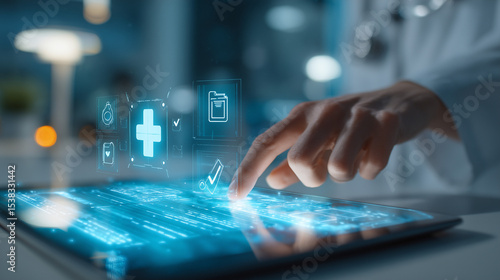 Digital Healthcare Doctor using Tablet for Patient Data Analysis
