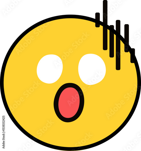 좌절 절망 얼굴 표정 동그라미 라인 드로잉 이모티콘(face emoticon line drawing sticker)
