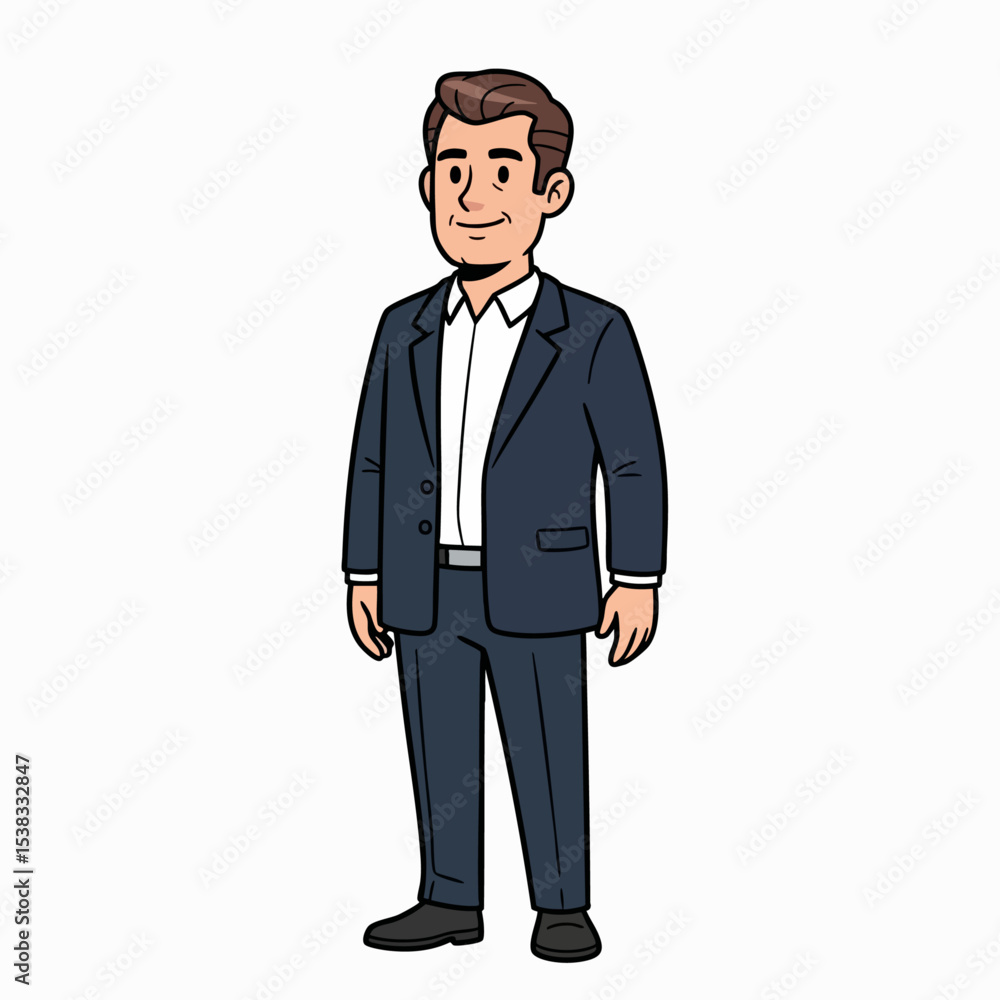 Smiling Professional Businessman Standing Formal Attire Smiling Professional Businessman Standing Formal Attire