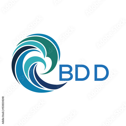 BDD Modern Wave -Inspired Abstract Logo Design BDD Later Logo, with BAA Text on White Background
