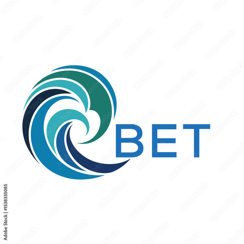 Obraz premium BET Modern Wave -Inspired Abstract Logo Design BET Later Logo, with BET Text on White Background 