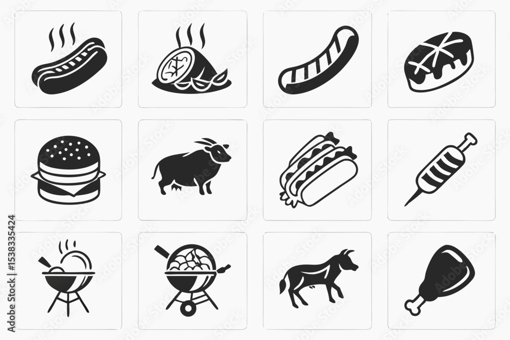 Obraz premium set of food icons
