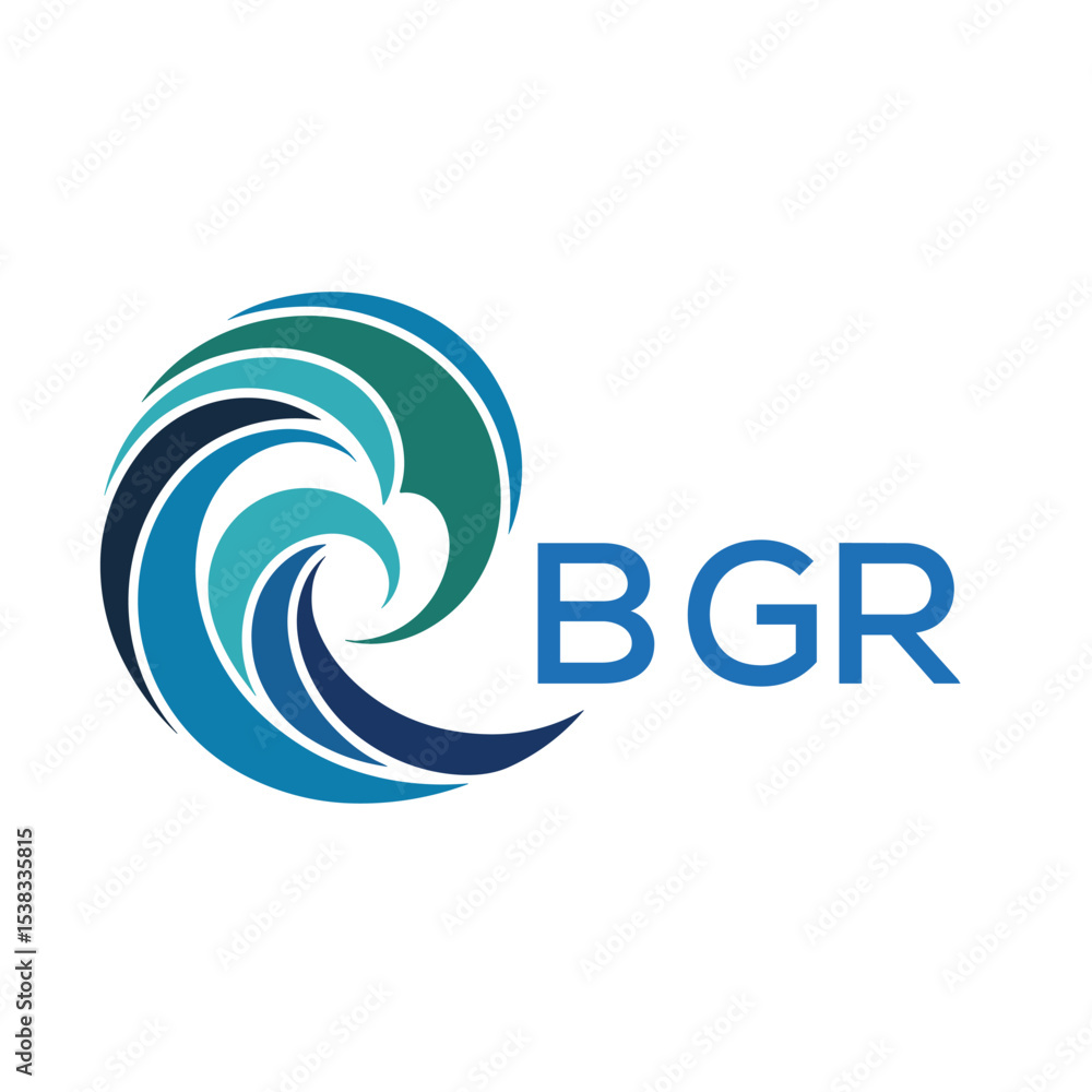 Obraz premium BGR Modern Wave -Inspired Abstract Logo Design BGR Later Logo, with BAA Text on White Background 