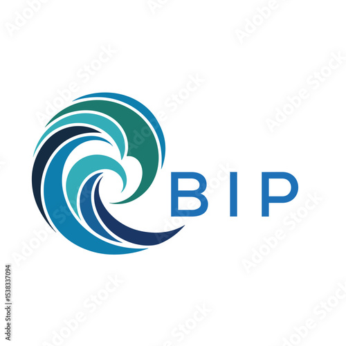 BIP Modern Wave -Inspired Abstract Logo Design BIP Later Logo, with BAA Text on White Background
