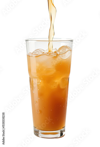 Wallpaper Mural Iced Coffee Pouring Over Ice Cubes in Glass on Transparent Background Torontodigital.ca