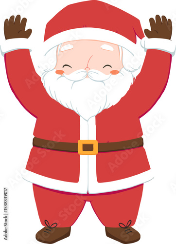 Santa Claus Celebration: Festive illustration of Santa Claus, iconic figure spreading holiday cheer. A jovial portrayal of the classic Christmas icon.