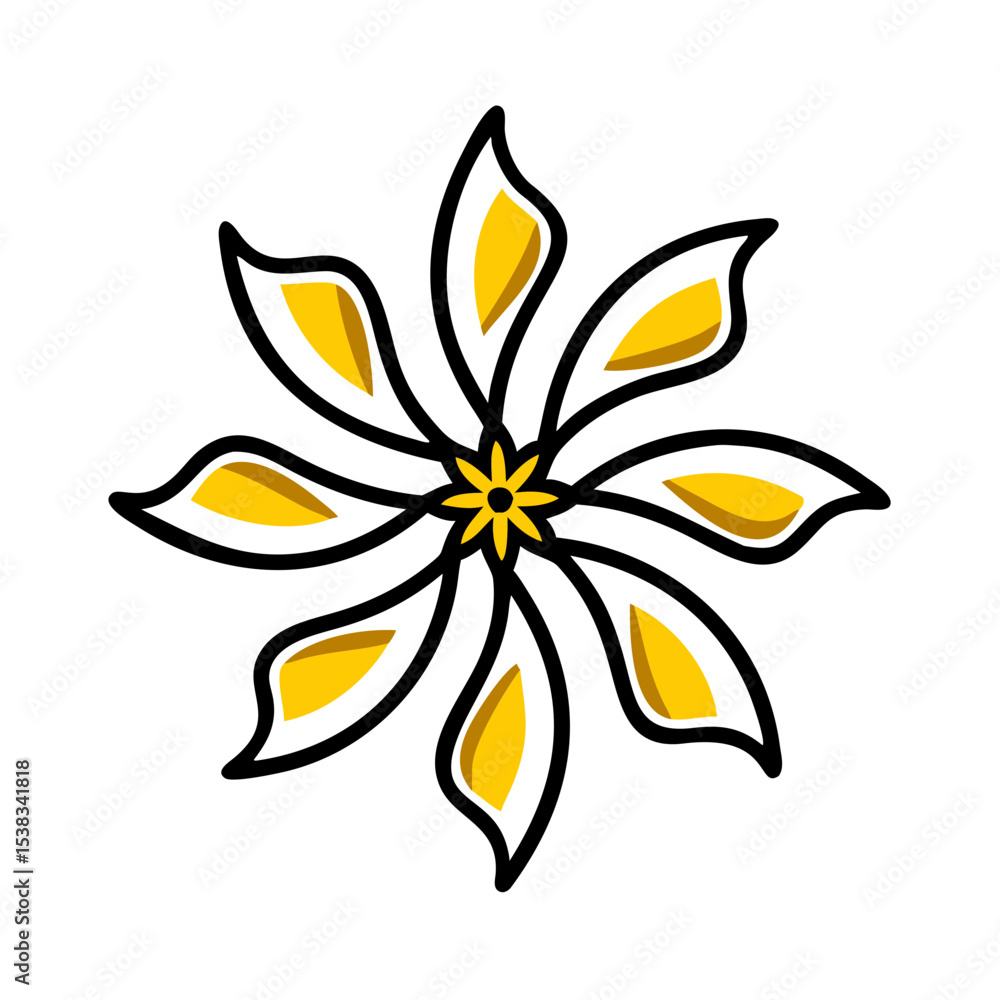 Obraz premium Small petal radial design icon on transparent background for web and graphic design