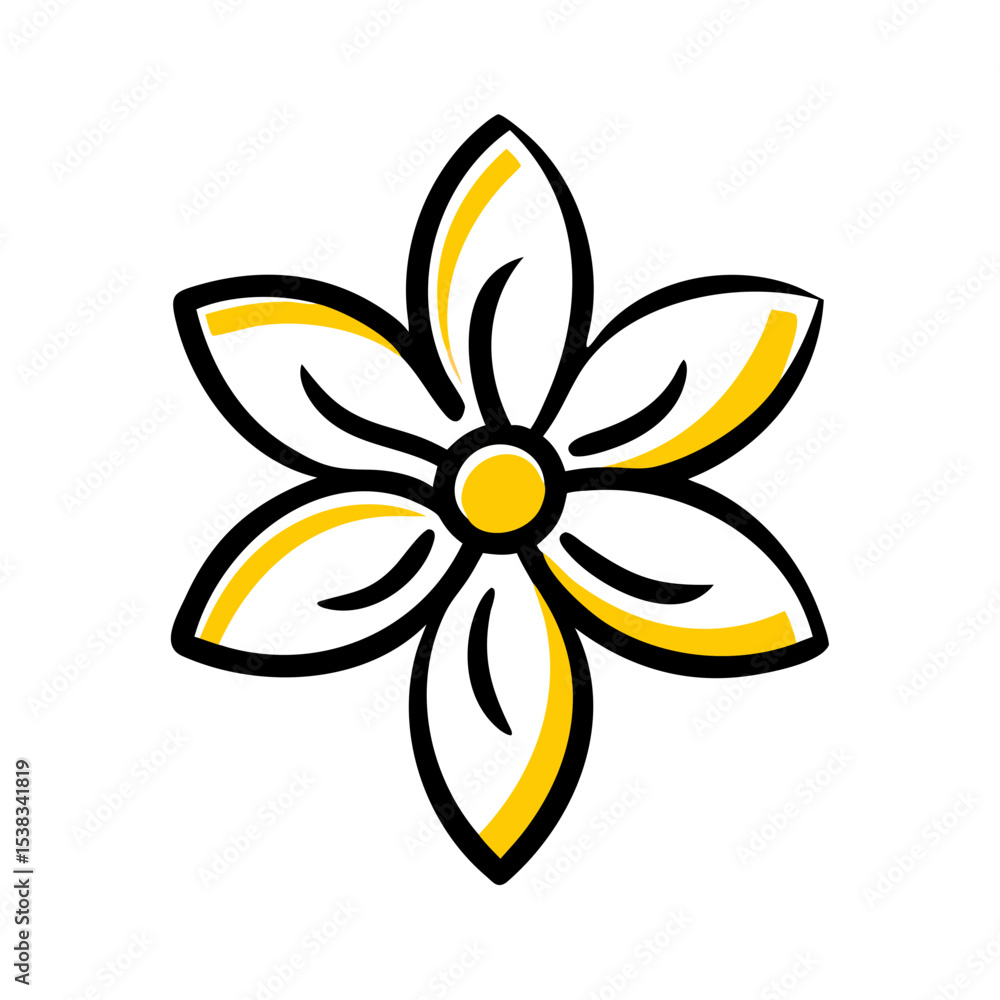 Small flower with ringed center icon on transparent background for web and graphic design Small flower with ringed center icon on transparent background for web and graphic design