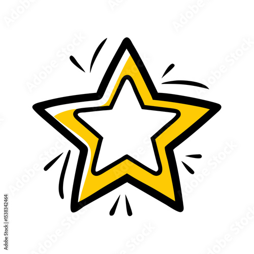 Star favorite on transparent background for web and graphic design
