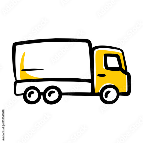 Truck on transparent background for web and graphic design