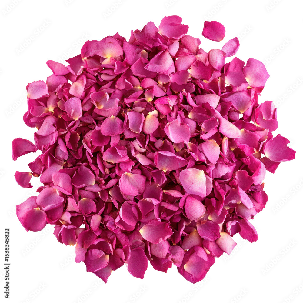 Fototapeta premium pink rose petals isolated on white or transparent background