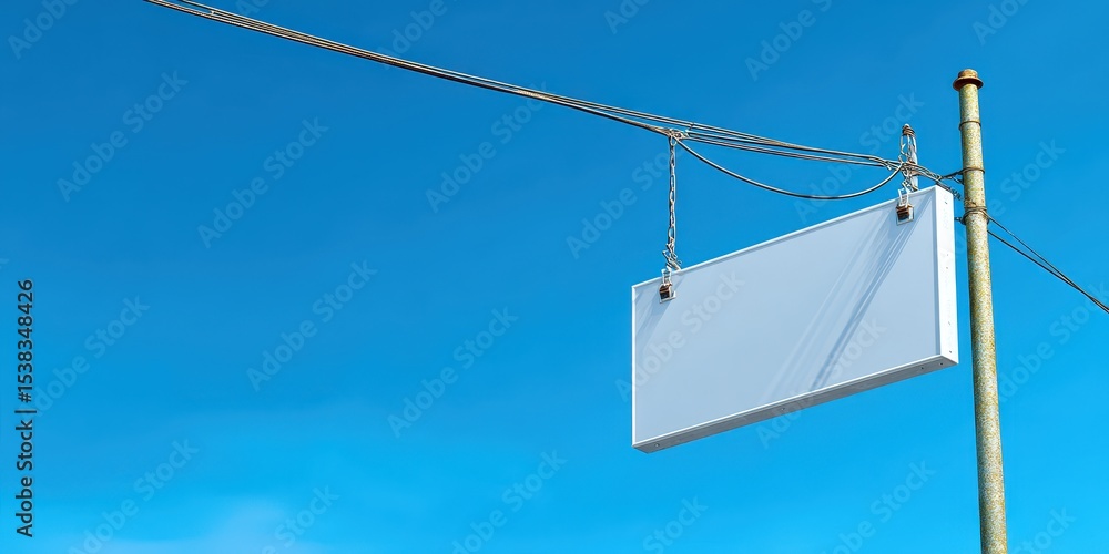 Obraz premium Blank minimal shop signboard mockup banner