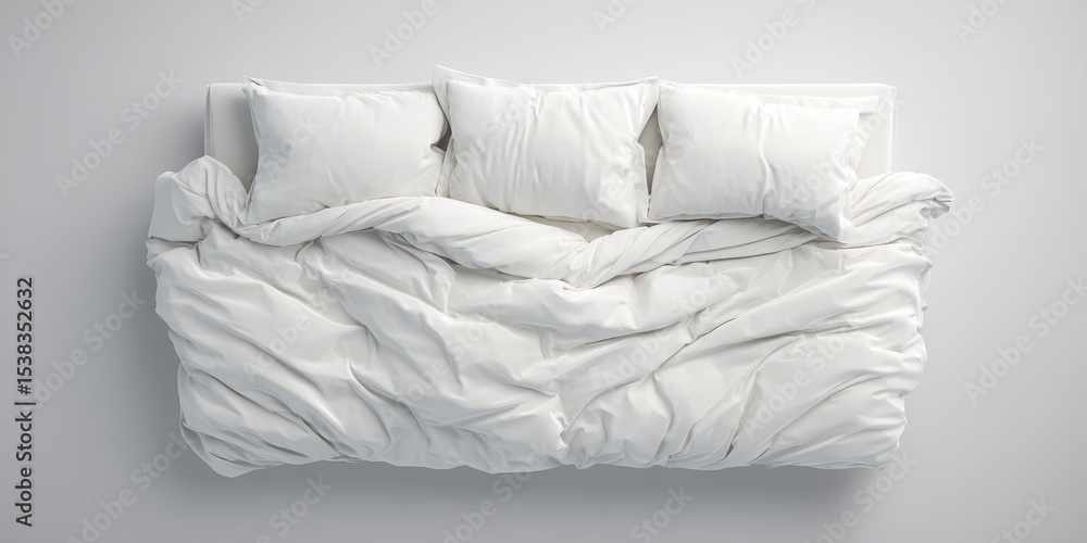 Obraz premium Blank top view bedsheet mockup banner