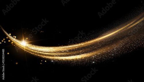 glittering elegant shine golden swoosh