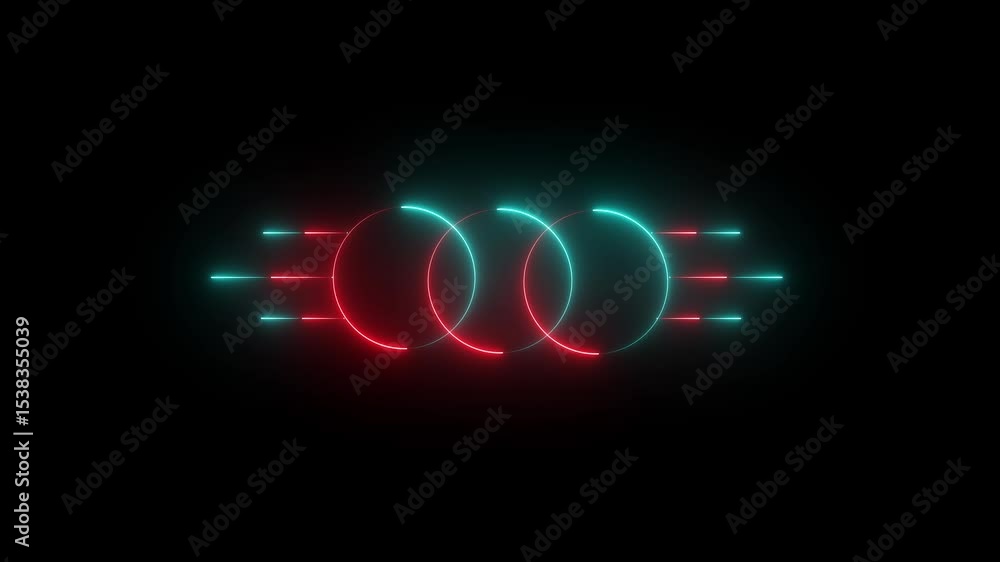 A circle on the stock around the green and cyan line animation on the background A circle on the stock around the green and cyan line animation on the background