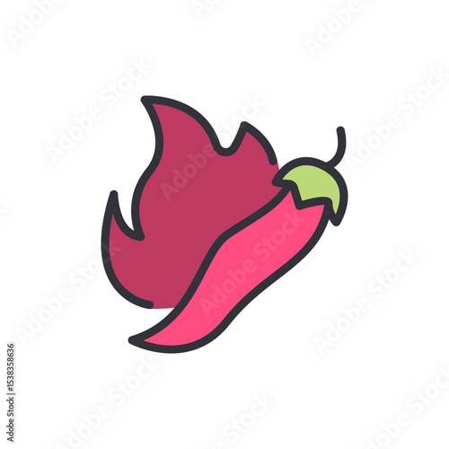 Burning Chili Pepper Illustration Symbolizing Hot And Spicy Flavors
