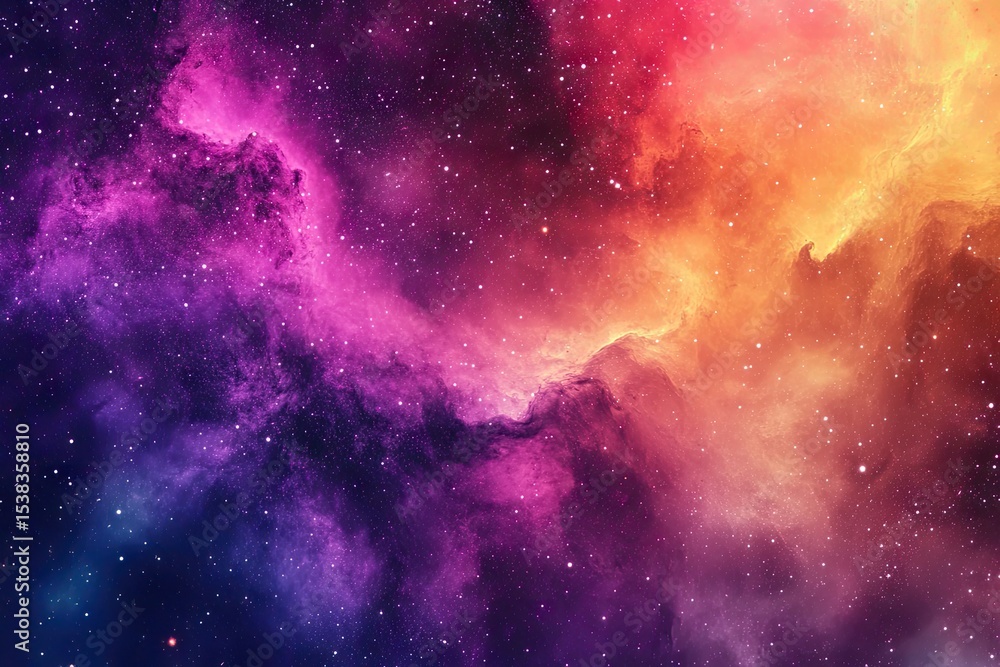 Naklejka premium A vibrant tapestry of cosmic dust and distant stars.