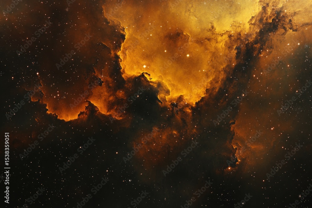 Obraz premium A breathtaking view of a fiery nebula in the vast expanse of space.