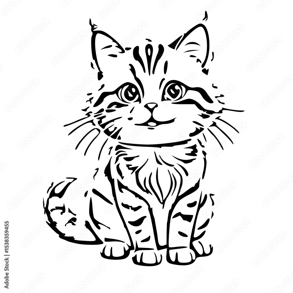 Obraz premium vector illustration of a cat