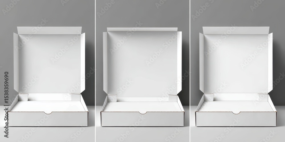 Blank white pizza box mockup banner Blank white pizza box mockup banner