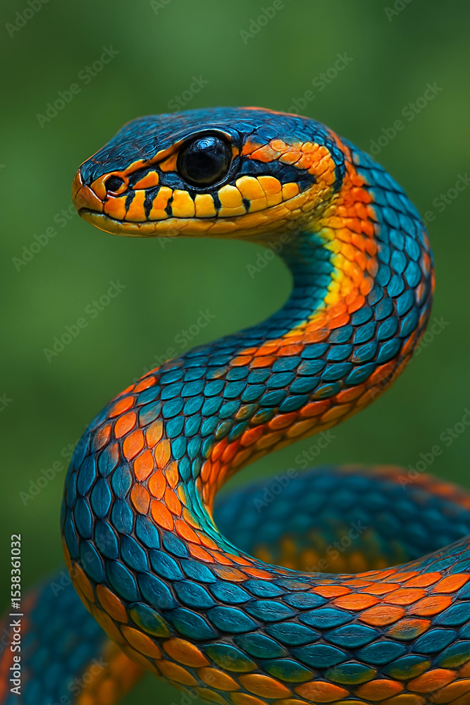Fototapeta premium close up of a green snake