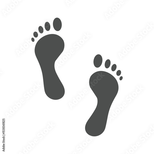 Footprint Silhouette. Human footprint icon. Human footprint symbol vector, illustration.
