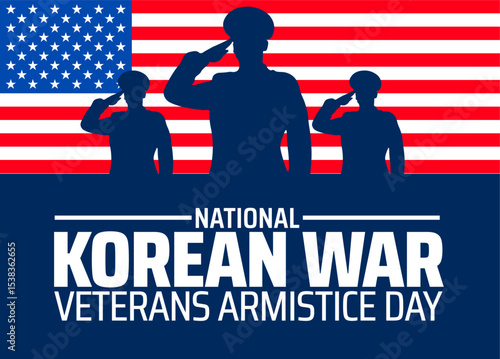 National Korean War Veterans Armistice Day background, banner or poster design template. observed every year in july. Holiday concept. Use to any Template, card, poster, placard, template.
