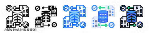 Transactional Data Icon Multiple Style