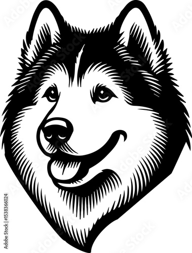 SVG Laika dog black and white vector file for printing, cutting