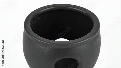 Modern Black Vase with Elegant Design and Unique Opening Feature