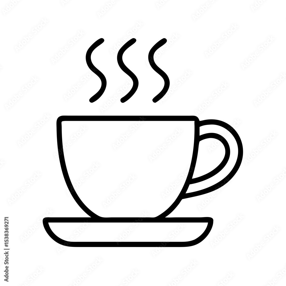 Minimalist Coffee Cup Line Art Icon Minimalist Coffee Cup Line Art Icon