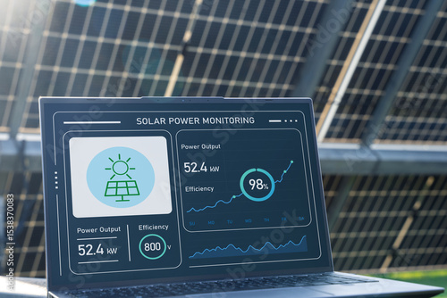 Advanced solar power monitoring system with real-time data tracking, efficiency analysis, and performance insights for optimizing renewable energy usage in residential, commercial, and industrial.