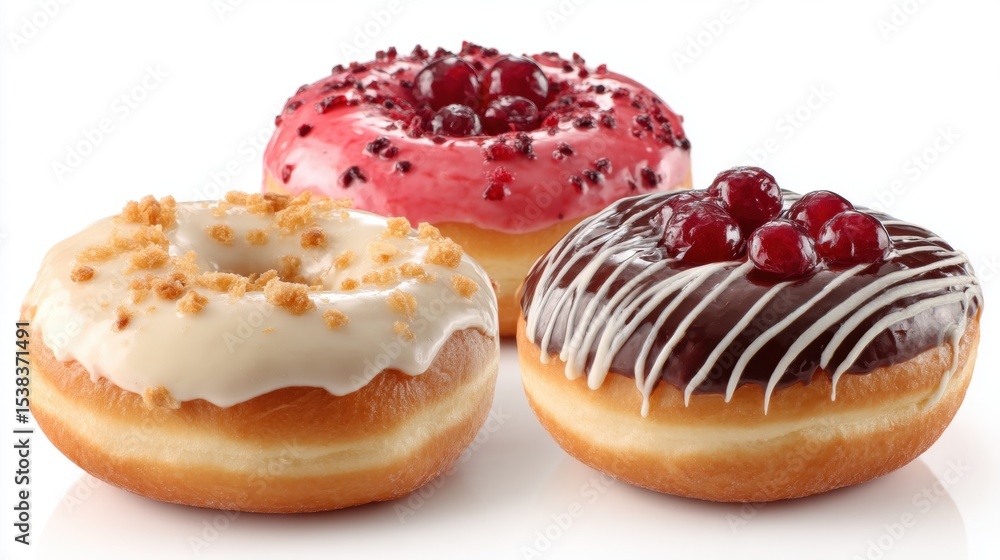 Assorted Donuts with Various Toppings and Icings Assorted Donuts with Various Toppings and Icings