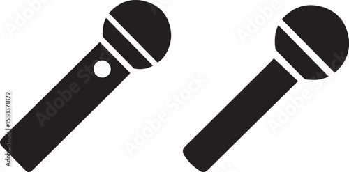 Microphone Icons Versatile Sound Recording Equipment for Broadcasting and Voiceovers