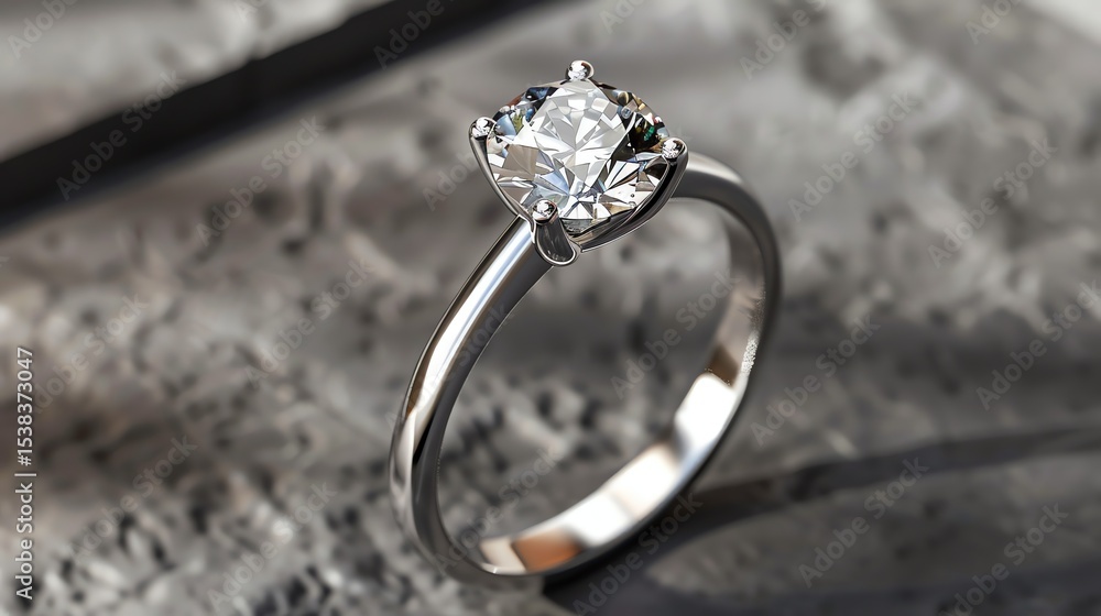 This is a beautiful image of a diamond ring. The ring is made of white gold and has a round diamond in the center. This is a beautiful image of a diamond ring. The ring is made of white gold and has a round diamond in the center.