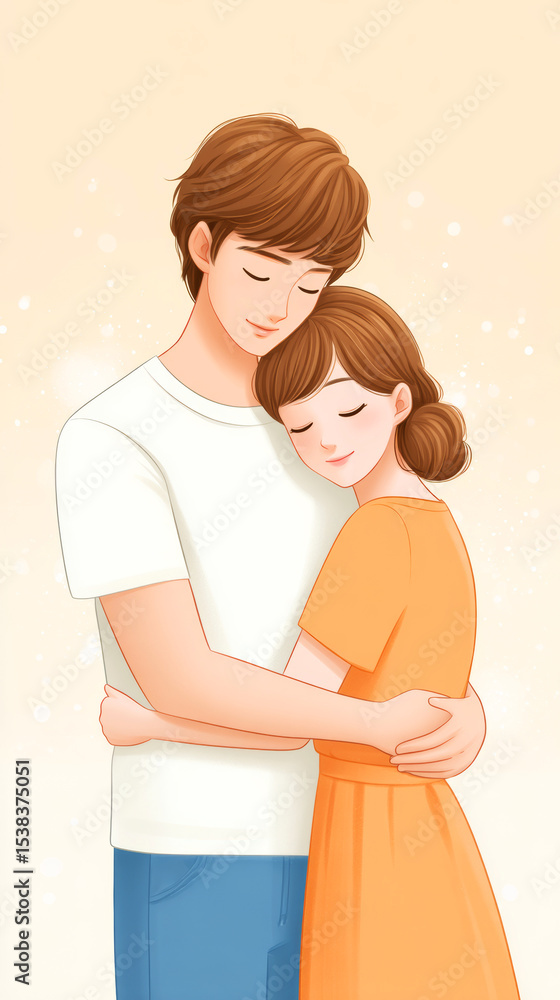Obraz premium Couple hugging each other