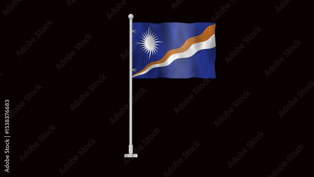 custom made wallpaper toronto digitalFlag of Marshall Islands waving