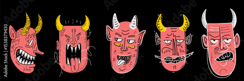 cartoon devil character illustration for halloween design and decoration