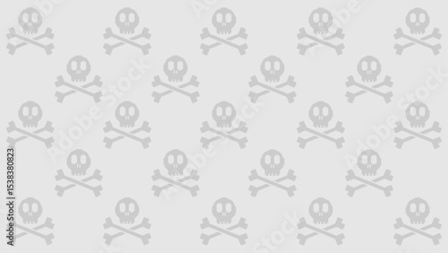 Pixel Skull and Crossbones Pattern Backgrounds