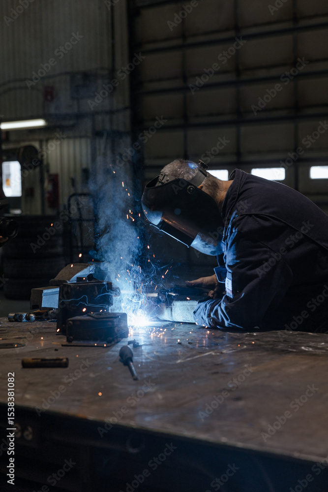 worker welding steel worker welding steel
