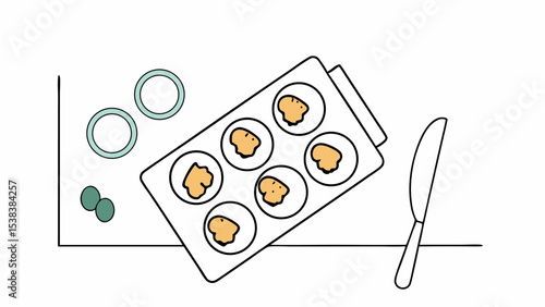 Flatlay of Baking Tray with Cookies and Utensils