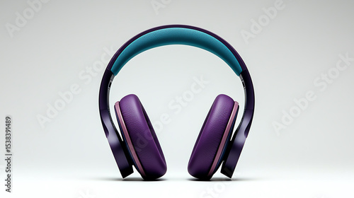 Modern wireless headphones with vibrant purple and blue color, comfortable cushioned ear pads, and sleek design, perfect for music lovers and stylish audio experiences