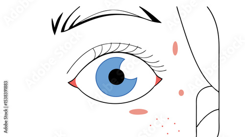 Close-up Illustration of an Eye with Acne