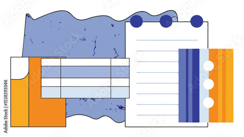 Abstract Notepad Design with Colorful Elements