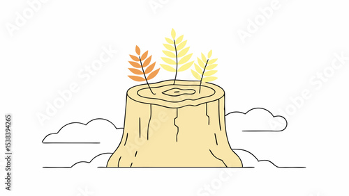 Tree Stump with New Growth